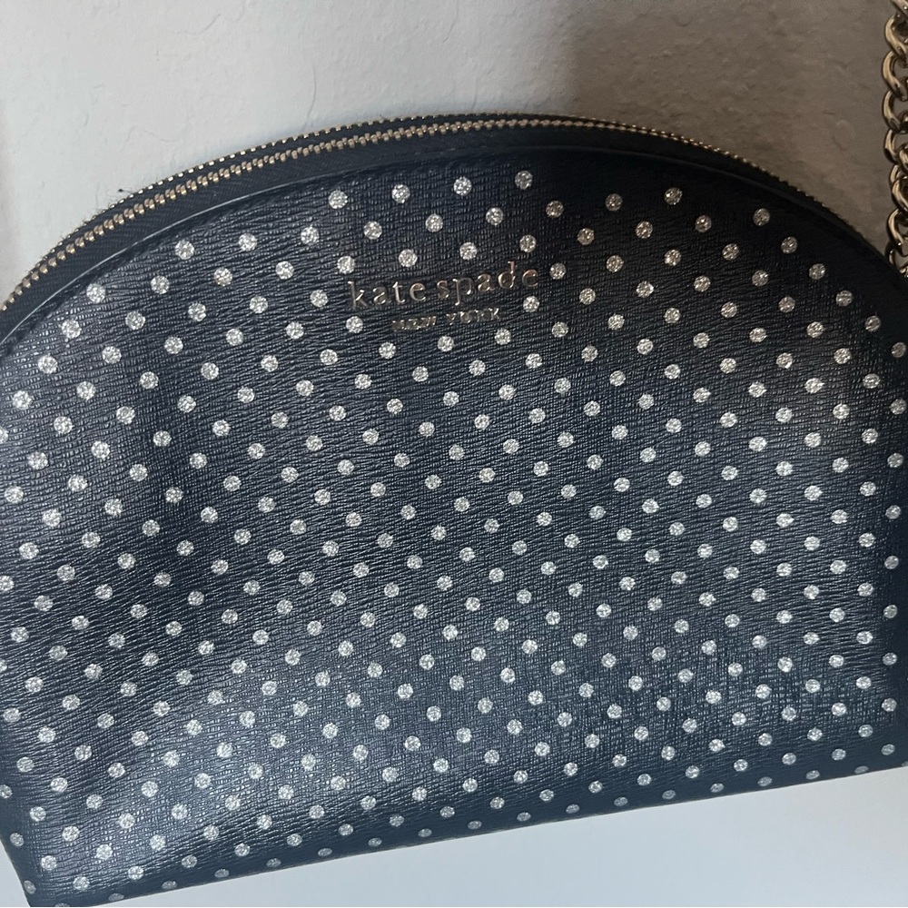 Kate Spade Black and White Crossbody Bag with Polka Dots
